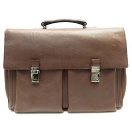 GUCCI BAG BAG WITH BELLOWS 134669 BRIEFCASE BROWN LEATHER BRIEFCASE Brown