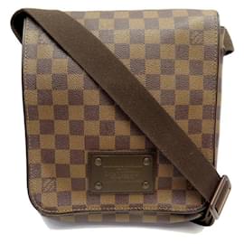 Louis Vuitton-LOUIS VUITTON BROOKLYN PM N POUCH BAG51210 CHECKED CANVAS BANDOULIERE BAG-Brown
