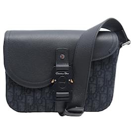 Christian Dior-NEW DIOR MINI BESACE SADDLE CANVAS OBLIQUE BANDOULIERE HANDBAG HANDBAG-Black