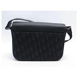 Christian Dior-NEW DIOR MINI BESACE SADDLE CANVAS OBLIQUE BANDOULIERE HANDBAG HANDBAG-Black