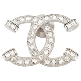 NEUE CHANEL PINS LOGO CC BROSCHE STRASS KRISTALL METALL SILBER SILBER NEUE BROSCHE Silber