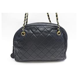 Chanel-VINTAGE CHANEL CAMERA QUILTED NAVY BLUE HAND BAG PURSE-Navy blue