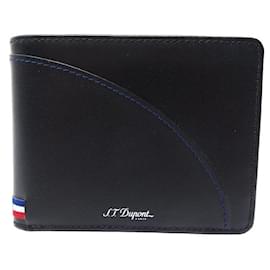 St Dupont-NEW ST DUPONT WALLET 4CC CHALLENGE MILLENNIUM 172001 BLACK LEATHER WALLET-Black