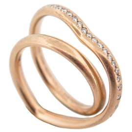 Hermès-HERMES VERupper COEUR MM RING 52 In rose gold 18k and diamonds 0.19 CT RING-Golden