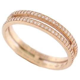 Hermès-HERMES ALLIANCE ARIANE PM PINK GOLD RING 18k diamonds 54 GOLD DIAMONDS RING-Golden