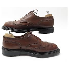 JM Weston-JM WESTON DERBY SHOES 590 9.5D 43.5 TRIPLE SOLES FLOWER TOE SHOES-Brown