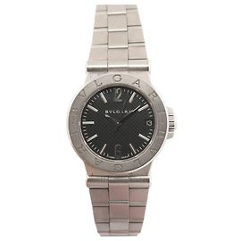 RELÓGIO BULGARI DIAGONO DG29S 29 MM QUARTZO CLÁSSICO AÇO AÇO RELÓGIO Prata