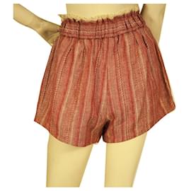 Forte Forte-Forte Forte Vermelho Bege Espinha de Peixe Shorts de Verão Calças tamanho 1-Vermelho