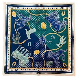 Hermès HERMES Paris : Carré / lenço de algodão 40x40cm Multicor