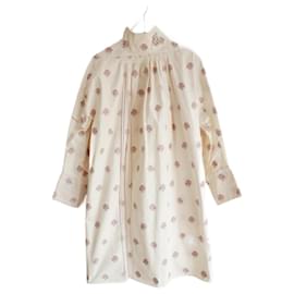 Dior-Dior SS15 Vestido avental bordado-Rosa,Cru