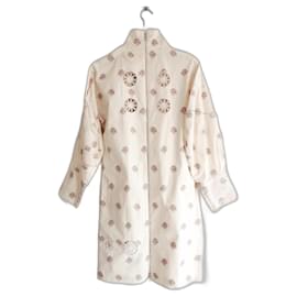 Dior-Dior SS15 Embroidered Smock Dress-Pink,Cream