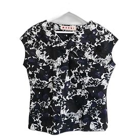 Marni Archival Top floreale nero e grigio Nero