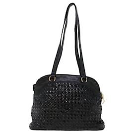 Bally-BALLY Shoulder Bag Leather Black Auth bs5497-Black