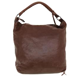 Balenciaga-BALENCIAGA The Day Shoulder Bag Leather Brown 140442 Auth yk7139-Brown