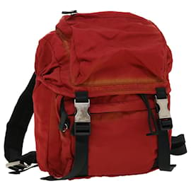 Prada-PRADA Backpack Nylon Red Auth bs5480-Red