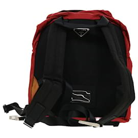 Prada-PRADA Backpack Nylon Red Auth bs5480-Red