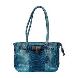 Autre Marque-Collection Privée Umhängetasche aus Schlangenleder-Blau