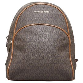 Michael Kors MK Signature Canvas Abbey Backpack Brown