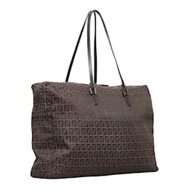 Fendi-Zucchino Canvas Tote Bag-Brown