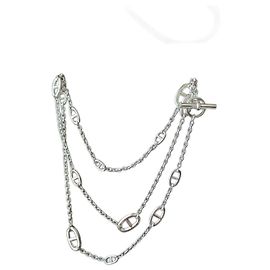 Hermès baile alegre 160 cm Largo Collar Plata 925 caja a estrenar Hardware de plata