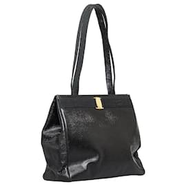 Salvatore Ferragamo-Vara Bow Leather Shoulder Bag AN-21 2530-Black