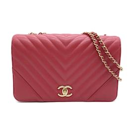 Chanel-Chevron Flap Bag-Pink