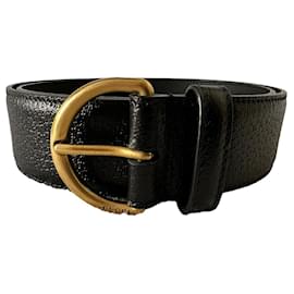 Gucci-Black leather belt-Black