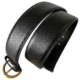 Gucci-Black leather belt-Black