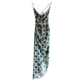 Robe en soie imprimée Haney Holly Art Nouveau Vert