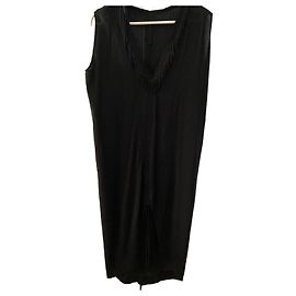 Autre Marque Schwarzes Seidenkleid mit Rüschen Schwarz