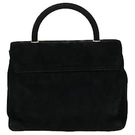 Prada-PRADA Hand Bag Suede Black Auth bs5708-Black