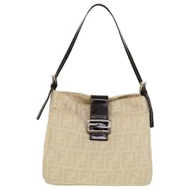 Fendi-Bolsa tiracolo FENDI Zucca Canvas Mamma Baguette Bege Auth yk7171-Bege