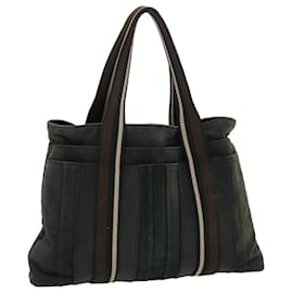 Hermès-HERMES Trocha Horizontal Hand Bag Canvas Black Auth bs5607-Black