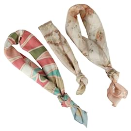 Vintage-Set di tre foulard vintage in seta-Multicolore