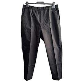 Moncler-Black cotton sport trousers-Black