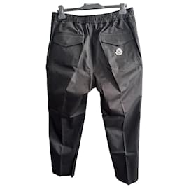 Moncler-Black cotton sport trousers-Black