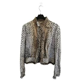 Roberto Cavalli spotted jacket Black Beige