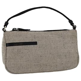 Prada-PRADA Accessory Pouch Canvas Gray Auth bs5620-Grey