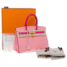 Hermès-HERMES BIRKIN BAG 30 in Pink Leather - 101220-Pink