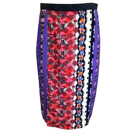 Saia lápis de crepe multi estampada roxa Peter Pilotto Roxo
