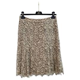 Chanel-Chanel Beige Floral Lace Skirt-Multiple colors