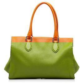 Fendi-Fendi Orange Selleria Tote Bag-Orange
