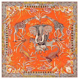 Hermès-Hermes : Rare scarf "The March of the Zambezi" 2016 but already collector!-Multiple colors