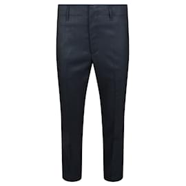 Salvatore Ferragamo-Salvatore Ferragamo Wool Blend Slim Fit Trousers-Blue