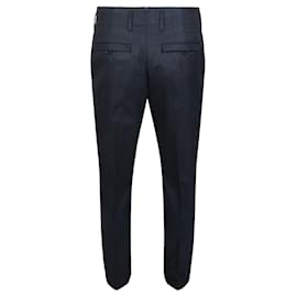 Salvatore Ferragamo-Salvatore Ferragamo Wool Blend Slim Fit Trousers-Blue