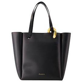 JW Anderson Bolsa Shopper Corrente - J.W.Anderson - Couro - Preto Preto