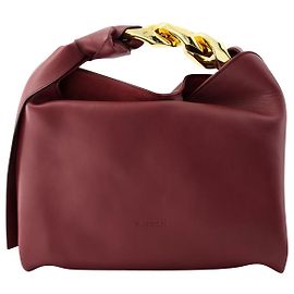 JW Anderson Borsa Hobo piccola con catena - J.W.Anderson - Pelle - Borgogna Rosso Bordò