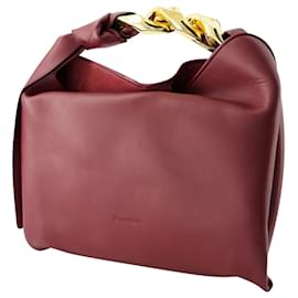 JW Anderson-Hobo Small Chain Bag - J.W.Anderson - Leather - Burgundy-Red,Dark red