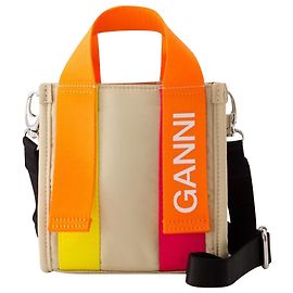 Mini Tote bag de material reciclado - Ganni - Sintético - Caqui Multicolor