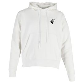 Off White Sudadera con capucha de algodón blanco con logotipo de Off-White Blanco